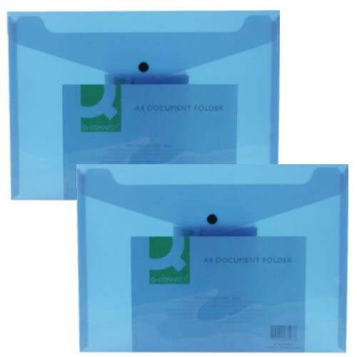 Q-Connect Polypropylene A4 Document Folder - Blue, Pack of 12 | Holds up to 150 Sheets 5