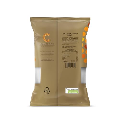 Cambrook - Black Pepper Crackers, 330g Bag 5