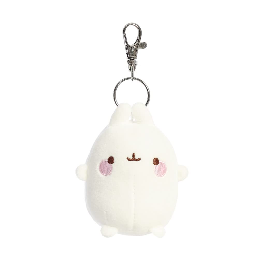 AURORA Molang Key Clip - 4 Inch Soft Toy | White | Recommended 12 Months+