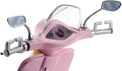 Barbie FRP56 Landgoed Mo-Ped Motorfiets voor Pop, Roze Scooter, Voertuig