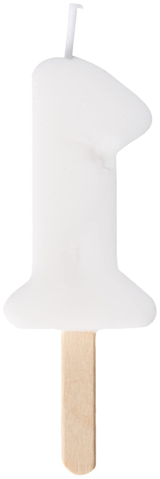 PME Blue Number 1 Birthday Candle - 4.3 cm Small Size | Polka Dot Pattern 2