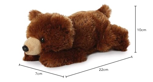 AURORA Mini Flopsie Grizzly Bear Stuffed Toy - Brown Plush | 8 Inch | Suitable from Birth 4