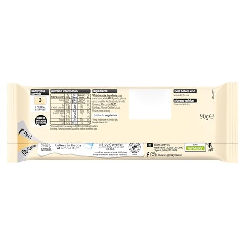 Nestle Milkybar White Chocolate Block | 90g Bar | Made in Italy 3