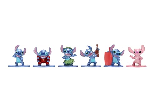 Jada Stitch Nano Metalfigs 6-Pack | 1.65-Inch Die-Cast Figures | Collectible Movie Statues