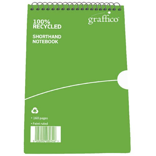 GRAFFICO Reporter Notebook - 160 Pages Ruled | 203 x 127mm | 100% Recycled Paper