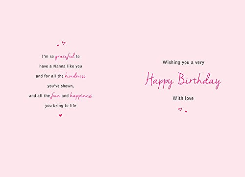 Piccadilly Greetings Traditional Birthday Card Nanna | 7 x 5 Inches | Multicolour