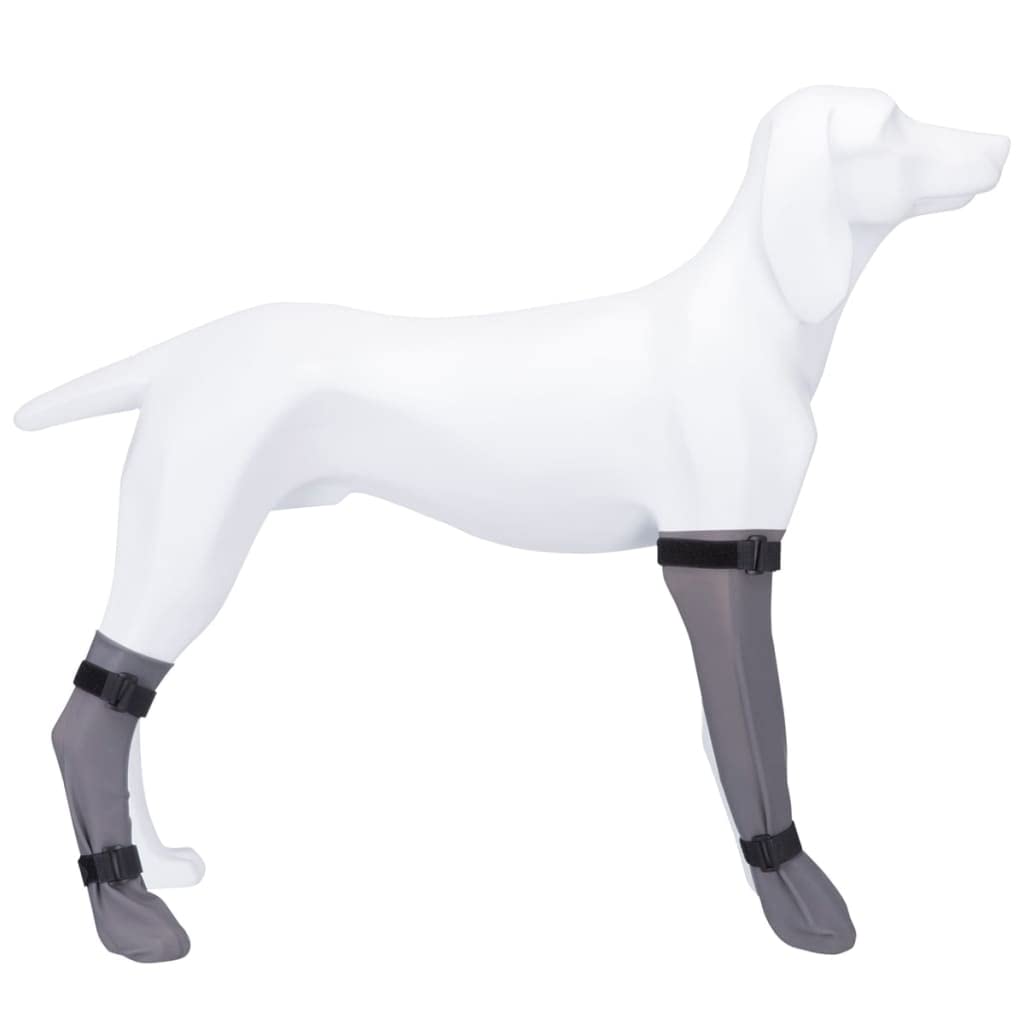 TRIXIE Protective Silicone Dog Paw Boots - Size M | 8 cm Width, 35 cm Length | Grey