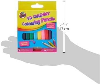 Artbox Chunky Colouring Pencils - 1/2 Size, 10-Pack with Sharpener - Ideal for School 2