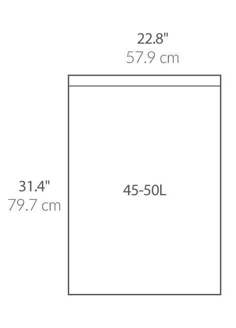 simplehuman Code N Custom Fit Bin Liners - 50 Litre Capacity, White Plastic, Pack of 20 8