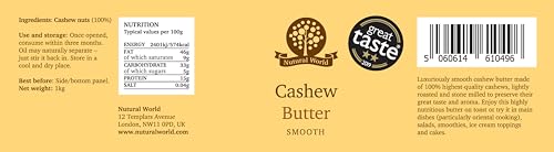Nutural World - Smooth Cashew Nut Butter (1kg) in Reusable Glass Jar 9