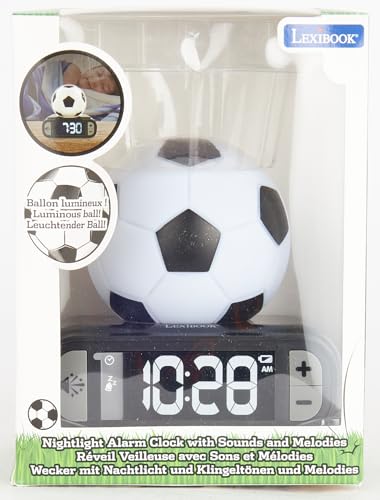 LEXIBOOK Digital Alarm Clock with Night Light - Soccer Ball Design, Snooze & Light-Up Features 13