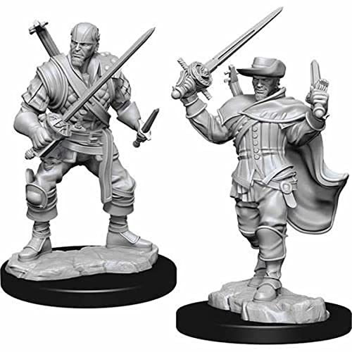 WizKids Nozurs Marvelous Miniatures - Human Bard Male Unpainted D&D Miniature | 2 Pieces 1