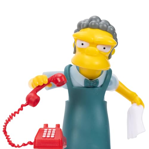 JAKKS Pacific The Simpsons - Moe Szyslak 12.7cm Articulated Action Figure with Phone & Dishcloth Accessory 10