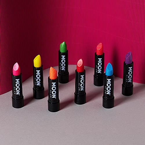 Rossetto Neon UV Glitter di Moon Glow - Viola - Rossetto Colorato Neon Brillante