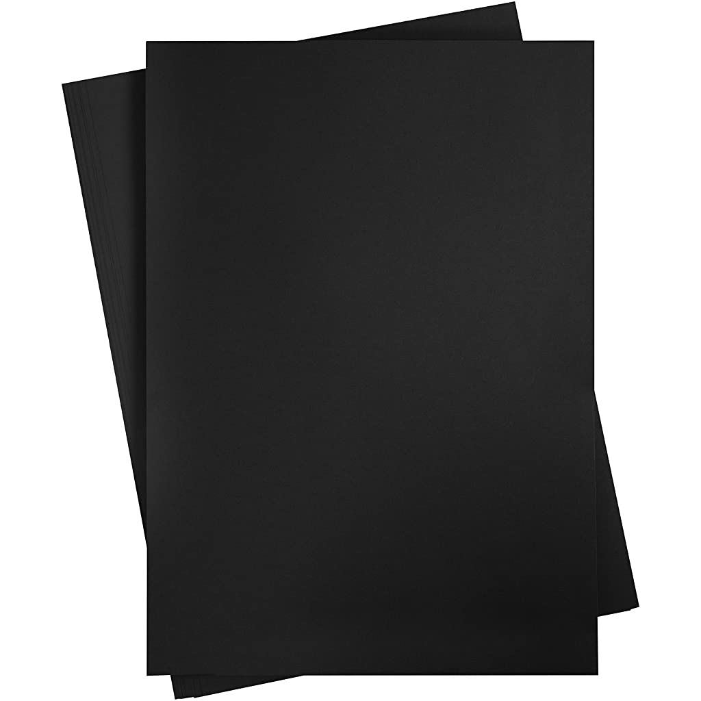 Creativ Black Card Paper - A2 Size, 10 Sheets, 220gsm Cardstock for Crafting