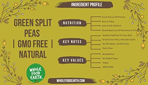 Wholefood Earth Green Split Peas - 1 kg Bag | High Fibre & Protein | GMO Free 5