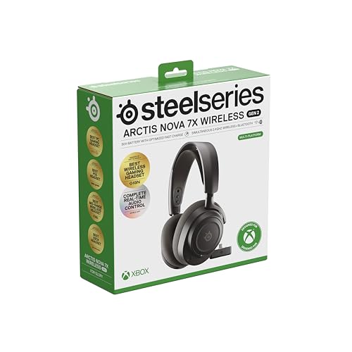 SteelSeries Arctis Nova 7X Wireless Gen 2 - Xbox & PC Gaming Headset with 2.4GHz + Bluetooth 24