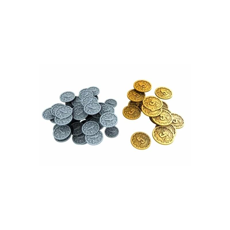 Board & Dice Nucleum Metal Coin Set - 65 Premium Zinc Alloy Coins | 50 Silver (1 Thaler), 15 Gold (5 Thaler) | Ages 3+
