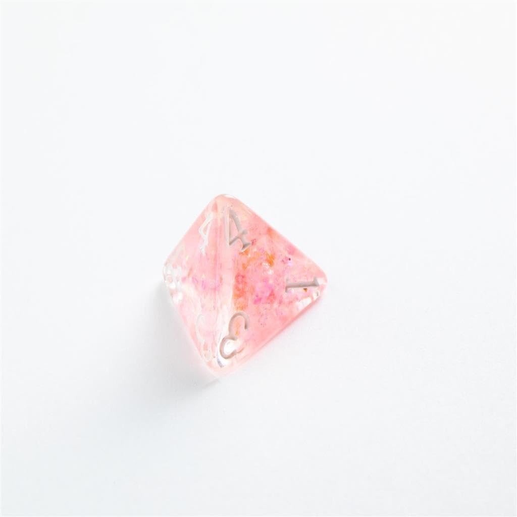 Gamegenic Candy-Like Series Peach Glitter Resin RPG-Würfelset – 7-teilige polyedrische Würfel für Rollenspiele
