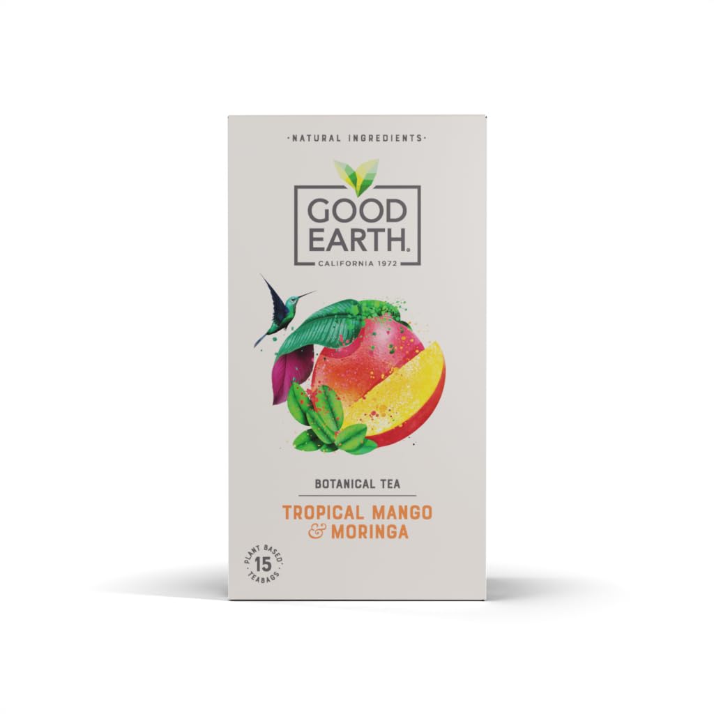 Good Earth Tea Co. Tropical Mango & Moringa Herbal Tea Bags - 15 Count, 42g 1