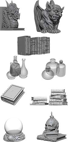 WizKids Deep Cuts Unpainted Miniatures Terrain: Wizards Room [Plastic]