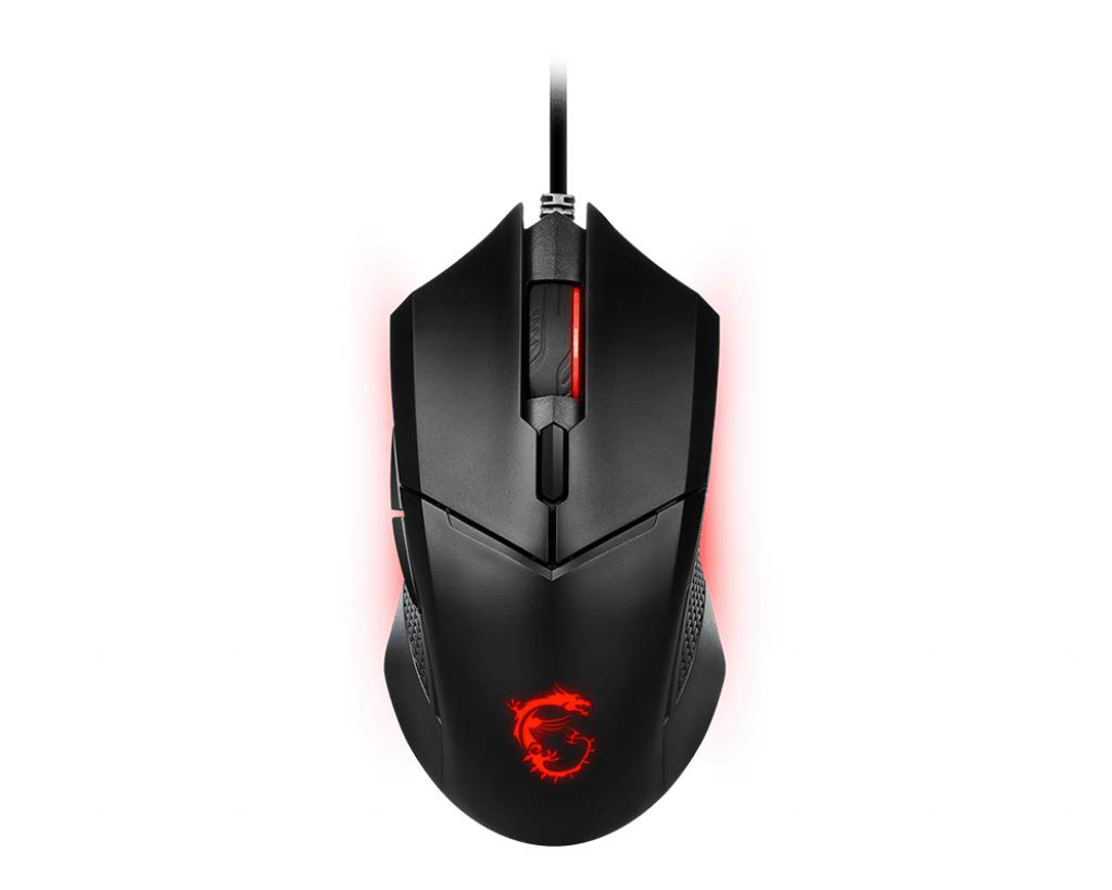MSI Clutch GM08 Gaming Mouse - 4200 DPI Optical Sensor, Adjustable Weight, 6-Button Symmetrical Design, Red LED, 92g - Wired