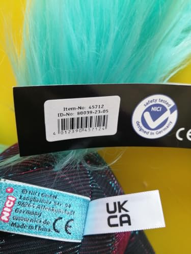 NICI 45712 Theodor & Friends Moon Beamer Special Edition Plush Unicorn - 22 cm, Black/Turquoise 16