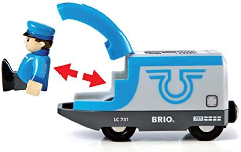 BRIO World Travel Battery Train - Battery-Powered Wooden Train Set for Kids 3+ 3