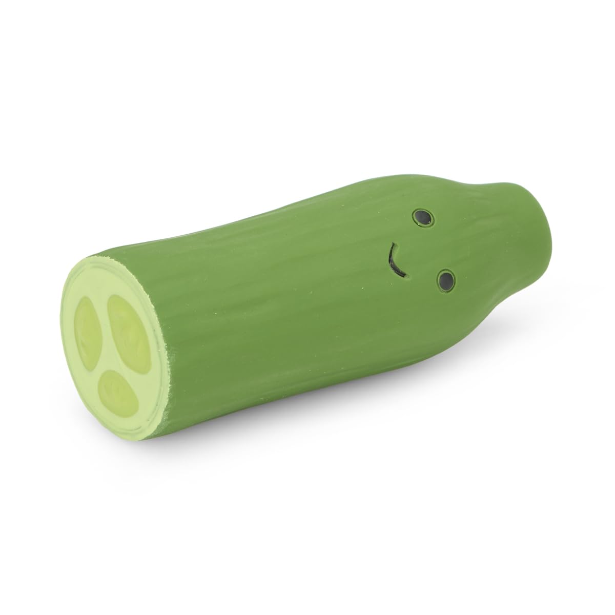 Petface Foodie Faces Cucumber Latex Dog Toy - Large | Squeaker | Natural Rubber