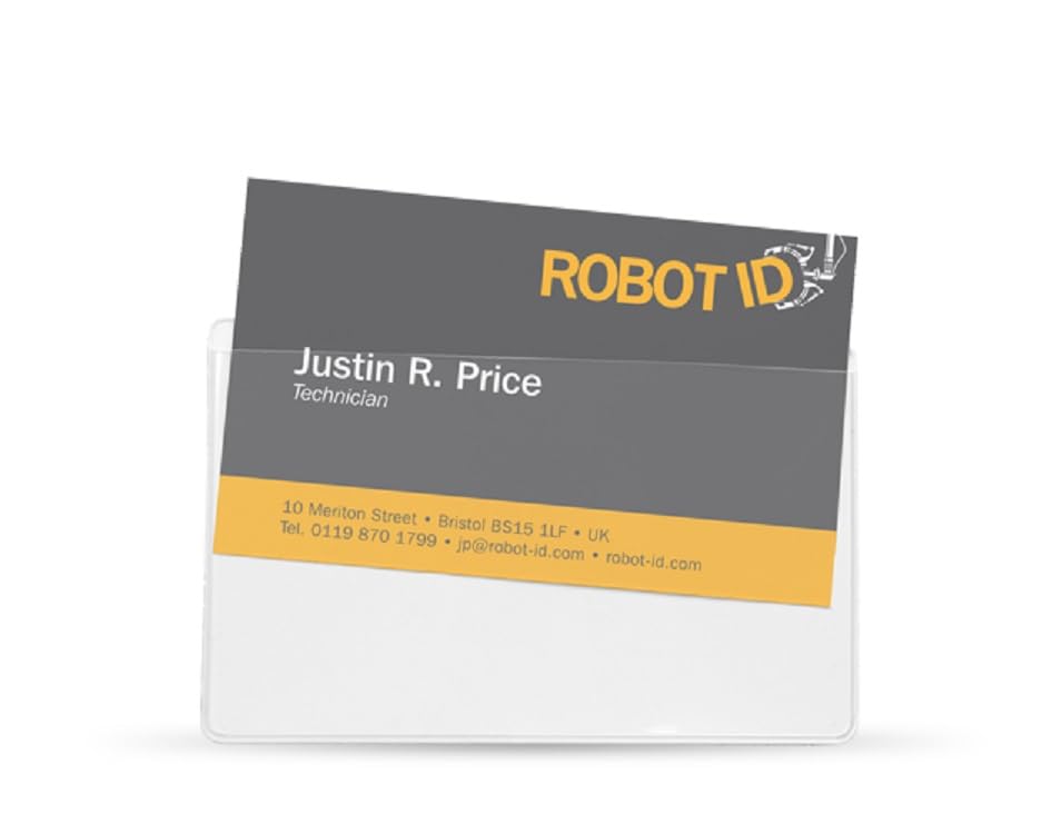 Pelltech Self Adhesive Business Card Pockets - Clear | 60 x 95mm | Pack of 150
