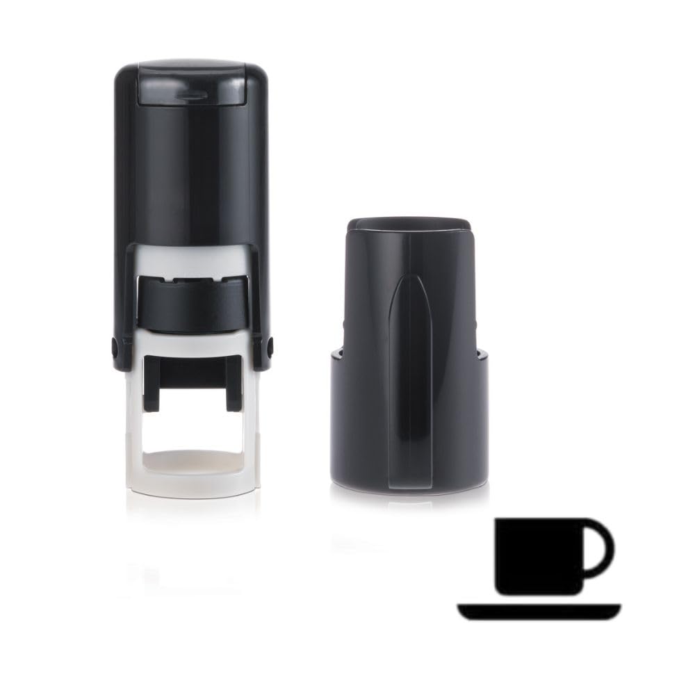 Trodat Printy 4612 Self-Inking Stamp - Coffee Cup Loyalty Design | Black Ink | 11x11mm Impression