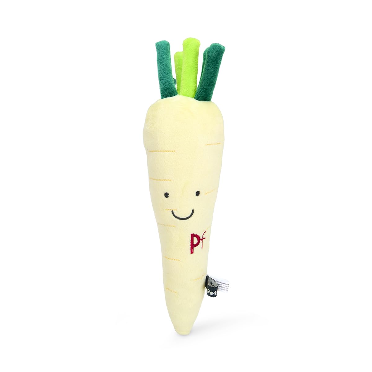 Petface Penelope Parsnip Plush Dog Toy with Squeaker - Yellow, Pack of 1