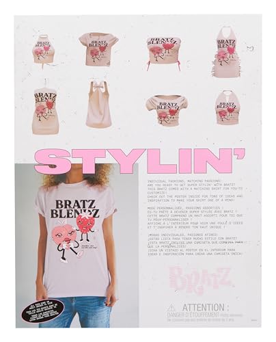 Bratz Stylin' Cloe Fashion Doll with Customizable T-Shirt and Matching Accessories 19