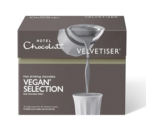Hotel Chocolat Vegan Hot Chocolate Selection Sachets - 10 Sachets, 5 Recipes, Compatible with Velvetiser 6