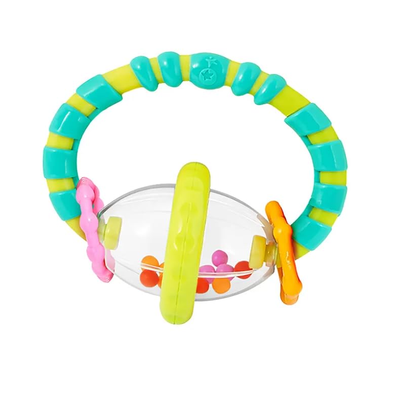 Bright Starts Grab and Spin Rattle Teether Toy - Easy Hold, BPA-Free, Ages 3 Months+ 4