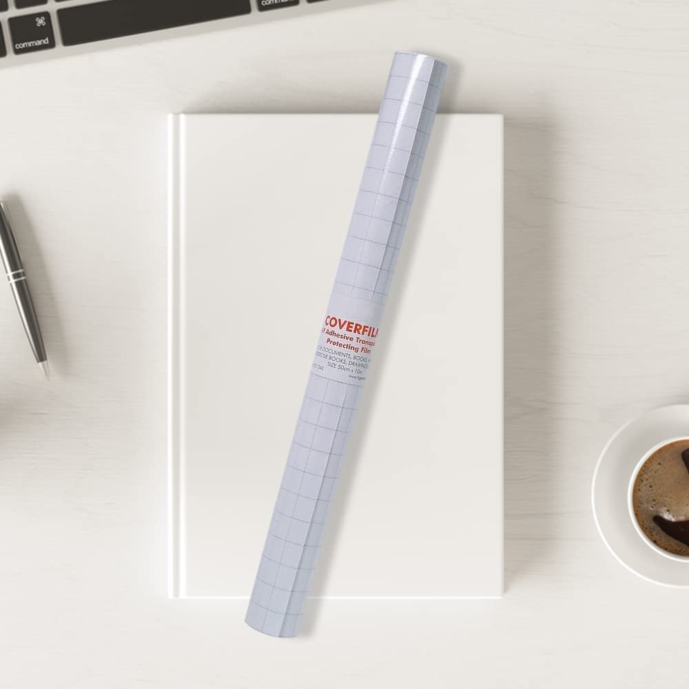 1ABOVE Premium Clear Sticky Back Plastic Book Cover Roll - 50CM x 10M | Durable Plastic Film 8