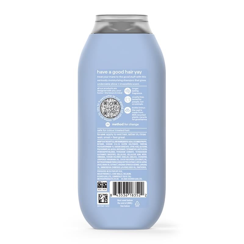 Method Moisturising Shampoo - Coconut, Rice Milk & Shea Butter Scent, Sulphate-Free, 350ml