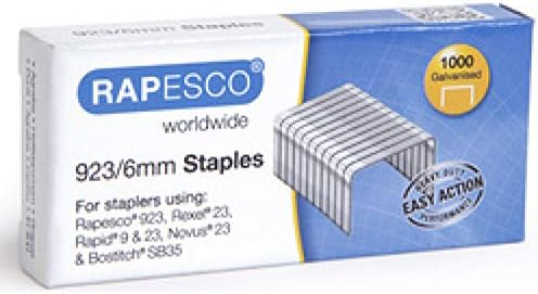 Rapesco 1239 923/15mm Galvanised Staples, Box of 1,000 2