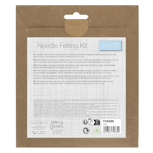 Trimits Needle Felting Craft Kit - Dog Design | Beginner Friendly | Includes Wool & Tools 3