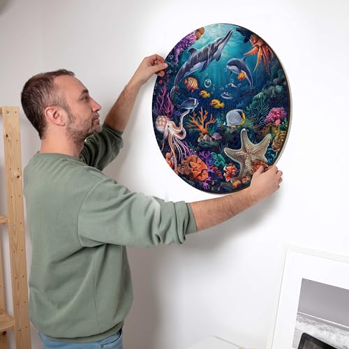 Iconic Puzzles - Sea & Fantasy Animals Wooden Puzzle, 200 Pieces, Ages 14+ 5