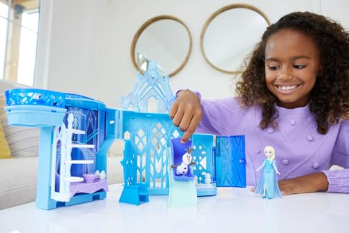 Elsa's Ice Palace Playset - Frozen Castle Doll House with Elsa Doll & Accessories for Ages 3-8 (HLX01)