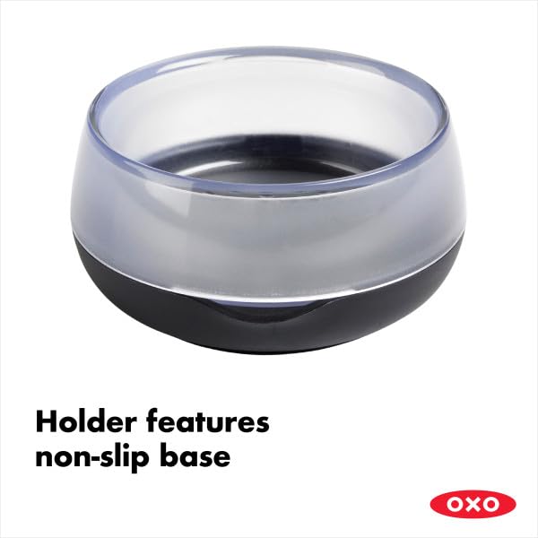 OXO Good Grips Soap Dispensing Palm Brush Storage Set with Holder | Durable Nylon Bristles 6