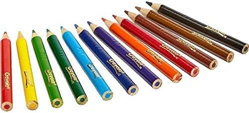 Crayola 4112 – 12 Buntstifte halber Länge, mehrfarbig, vorgespitzt, weiche, dicke Minen, ideal für Kinder ab 3 Jahren
