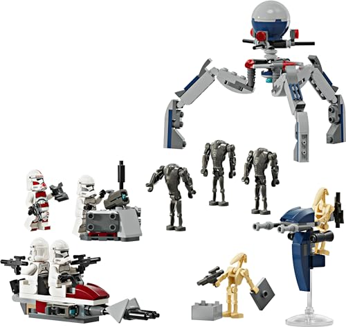 LEGO Star Wars Clone Trooper & Battle Droid Battle Pack - Building Toy Playset for Kids 7+