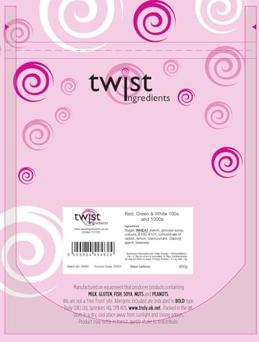 Twist Ingredients - 100s and 1000s Festive Matt Sugar Balls 800g 12