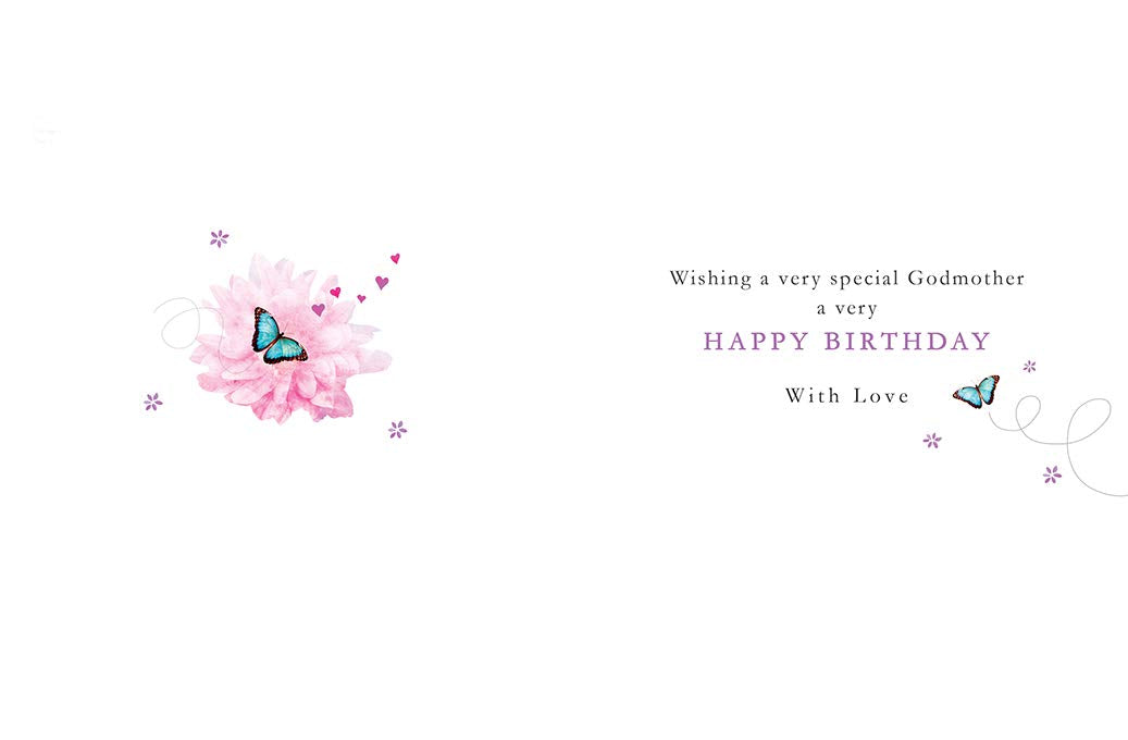 Piccadilly Greetings Traditional Birthday Card for Godmother | 8 x 6 Inches | Multicolor
