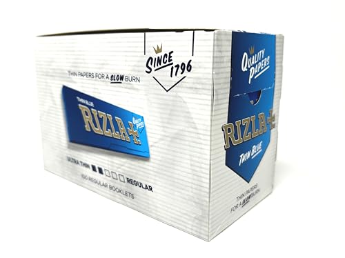 Rizla Blue Rolling Paper - 100 Booklets, Thin Paper for a Refined Smoking Experience, 10.01 x 8 x 7.01 cm