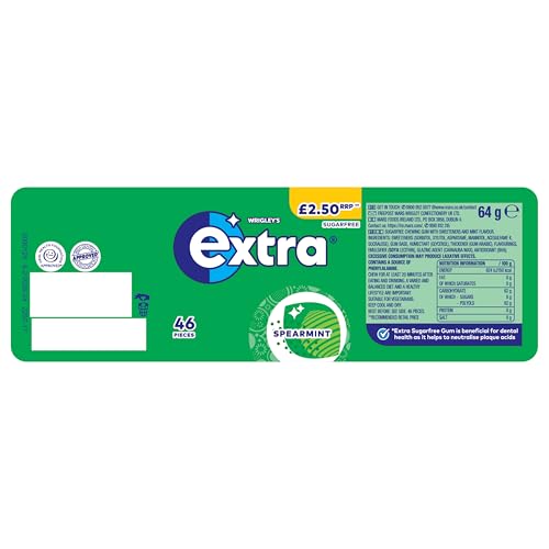 Extra - Spearmint Sugar-Free Chewing Gum Bottle, 60 Pieces 12