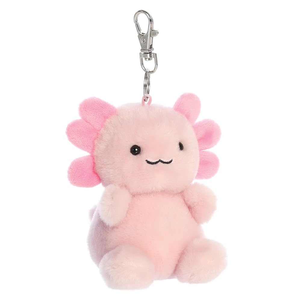 Aurora Palm Pals Ax Axolotl Clip-On Soft Toy - 10cm, Pink