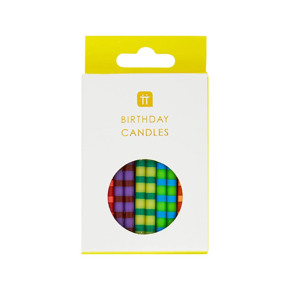 Talking Tables Rainbow Birthday Cake Candles with Holders - Party Decorations for Kids Birthday, 24 Pack
